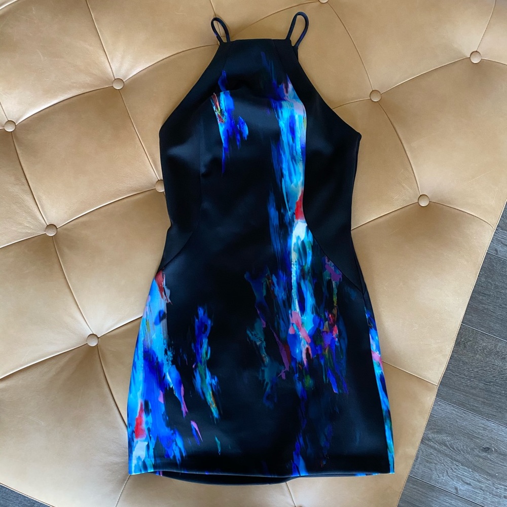 Bebe high neck mini dress